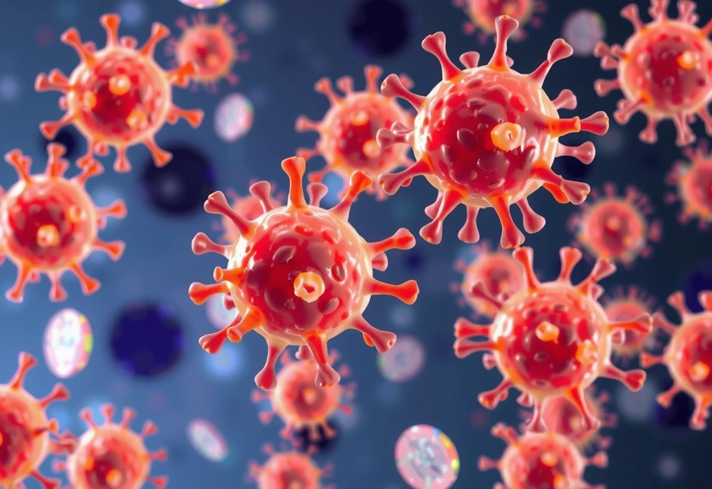 Células inmunitarias microscópicas activas, simbolizando un sistema inmunitario fuerte