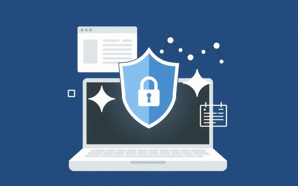 Ilustración de seguridad de datos y privacidad en línea.