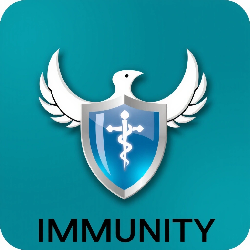 Icono representativo de inmunidad, con un escudo o una barrera protectora.